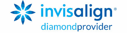 Invisalign clear aligners diamond provider logo with blue text